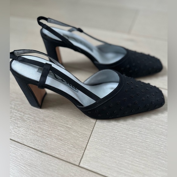 Vintage 90’s Nina black beaded block heels size 8.5 - Picture 3 of 6